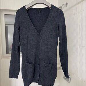 Le Chateau Dark Gray Cardigan Sweater